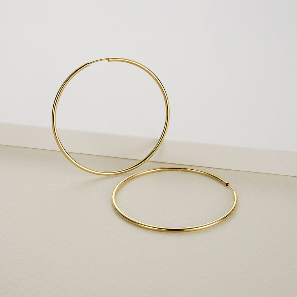 K18 フープピアス アンフィニ 40mm